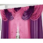 Voile beaded swag cerise